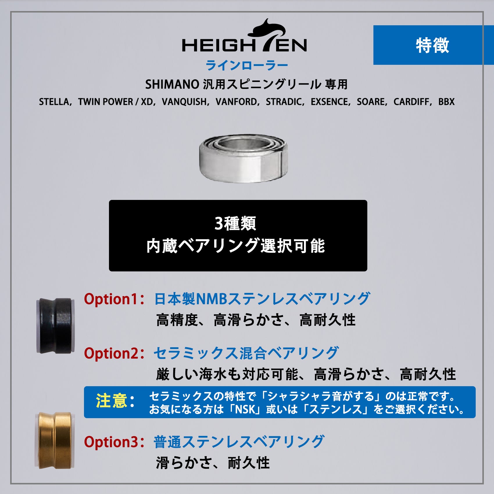 HEIGHTEN ラインローラー チタン製 シマノ スピニングリール 専用