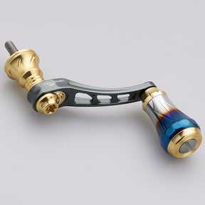 HEIGHTEN 45-50mm可変 リール ハンドル 6.8g 20mm 焼き色アルミ ノブ 搭載 シマノ ダイワ 通用 スピニングリール 用 Arch Aurora Series