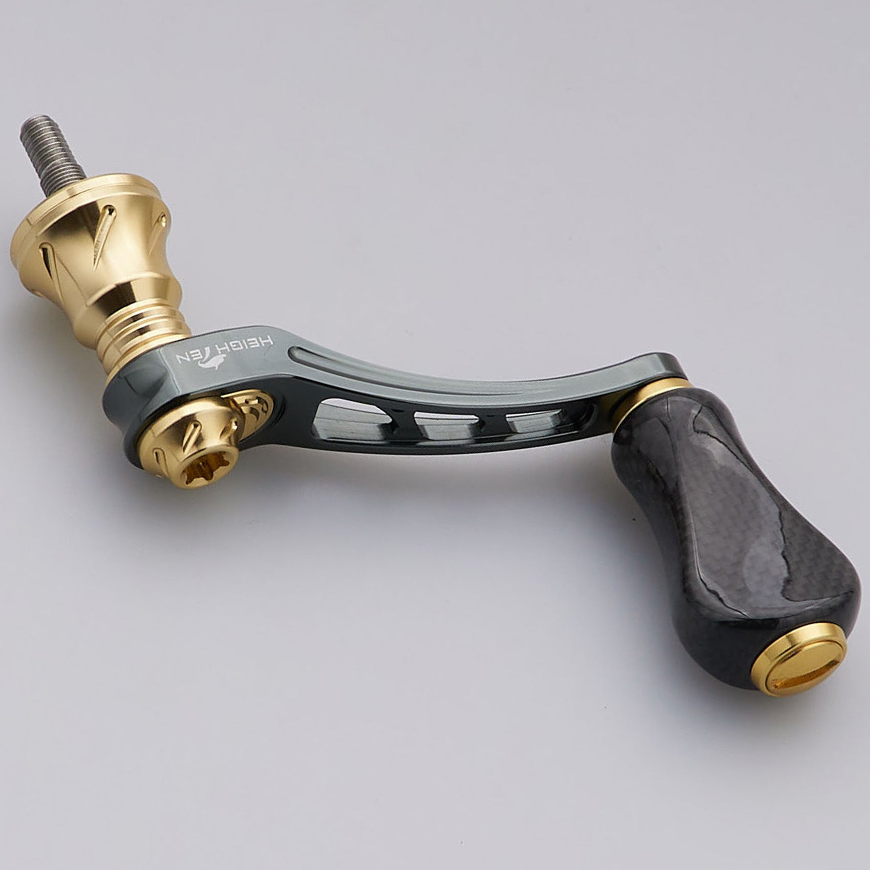 HEIGHTEN 45-50mm可変 リール ハンドル 20mm カーボンノブ搭載 シマノ ダイワ 通用 スピニングリール 用 Arch Series
