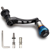HEIGHTEN 45-50mm可変 リール ハンドル 6.8g 20mm 焼き色アルミ ノブ 搭載 シマノ ダイワ 通用 スピニングリール 用 Arch Aurora Series