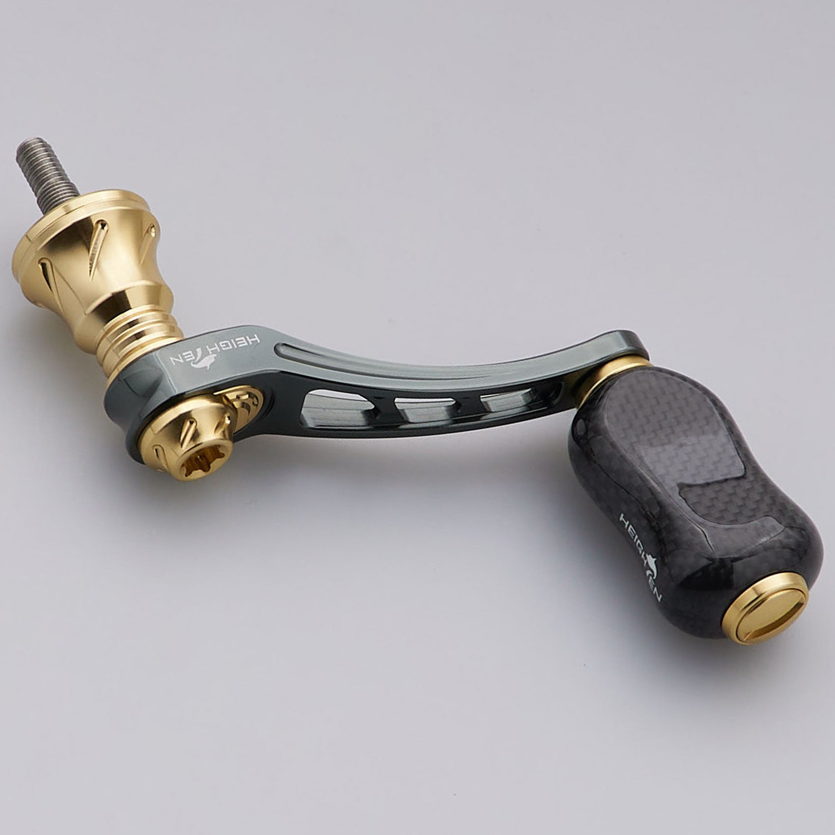 HEIGHTEN 45-50mm可変 リール ハンドル 21mm カーボンノブ搭載 シマノ ダイワ 通用 スピニングリール 用 Arch Series