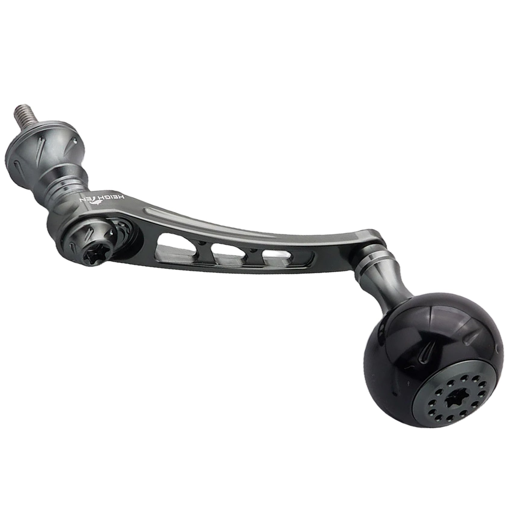 HEIGHTEN 55-60mm可変 リール ハンドル 30mm ハンドルノブ 搭載 ダイワ(DAIWA) シマノ(SHIMANO) 通用 スピニングリール 用 Black Series