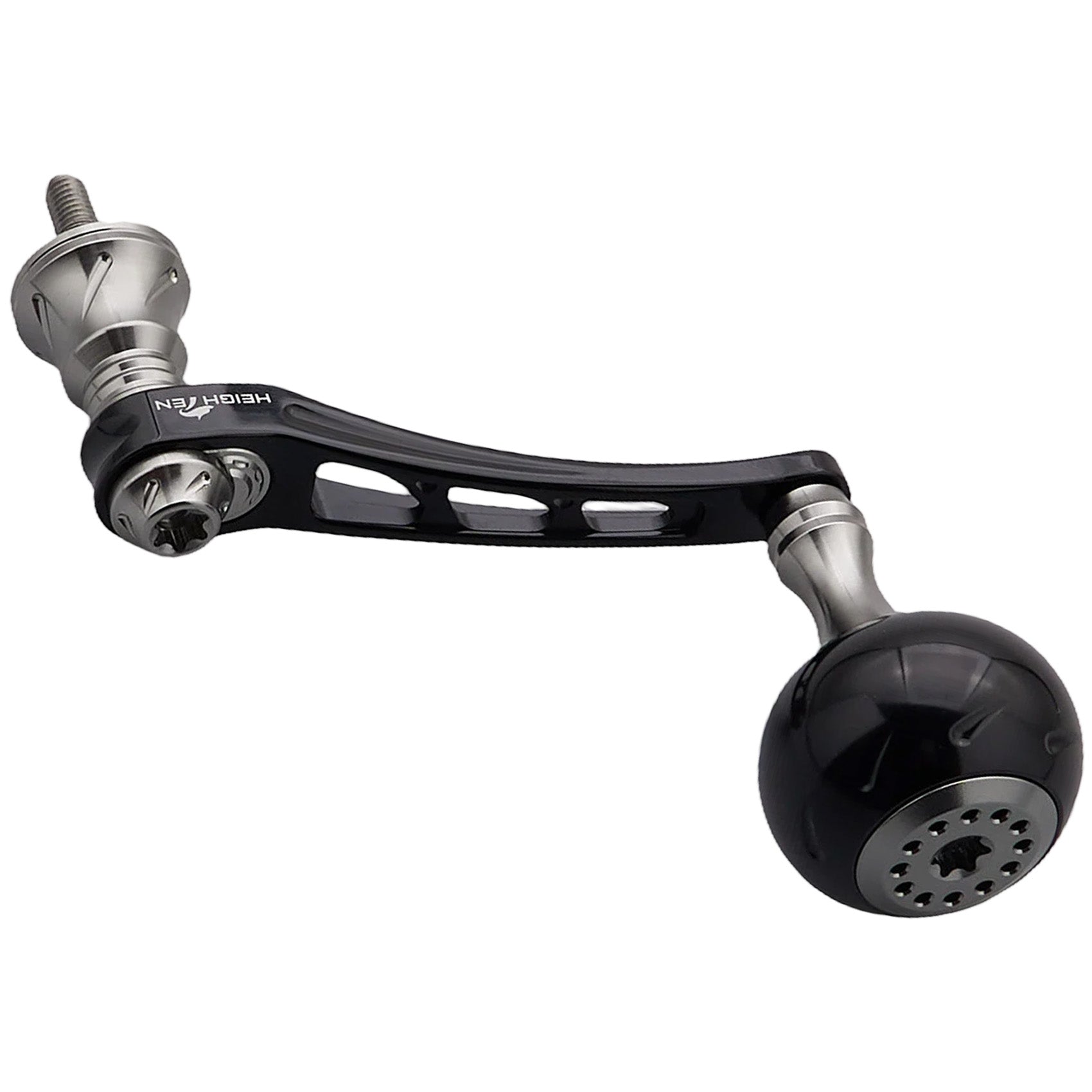 HEIGHTEN 55-60mm可変 リール ハンドル 30mm ハンドルノブ 搭載 ダイワ(DAIWA) シマノ(SHIMANO) 通用 スピニングリール 用 Black Series