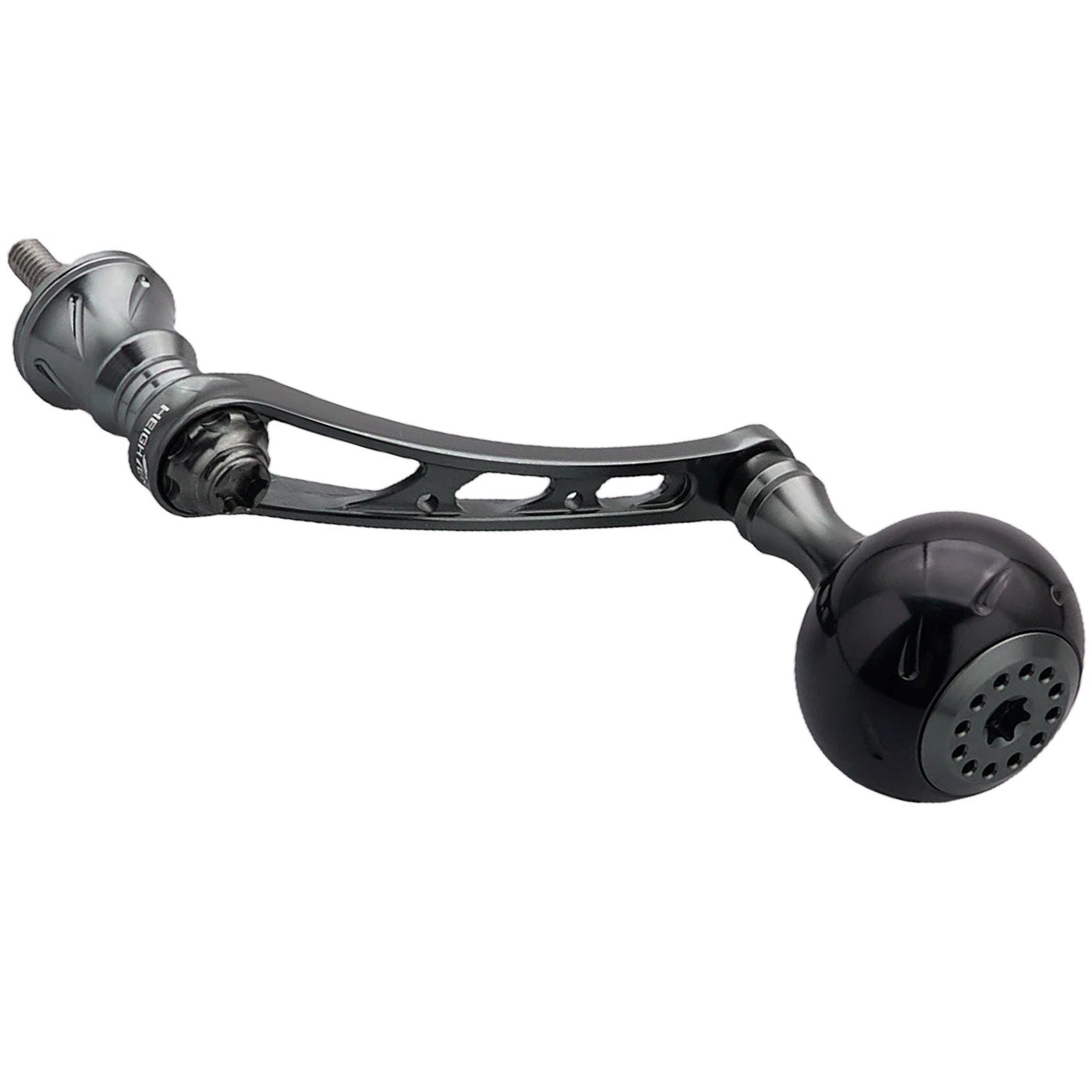 HEIGHTEN 56mm リール ハンドル 30mmノブ搭載 シマノ(SHIMANO) ダイワ(DAIWA) 通用 スピニングリール 用 Black Series