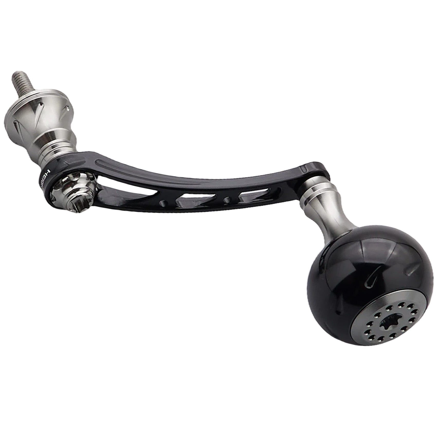 HEIGHTEN 56mm リール ハンドル 30mmノブ搭載 シマノ(SHIMANO) ダイワ(DAIWA) 通用 スピニングリール 用 Black Series
