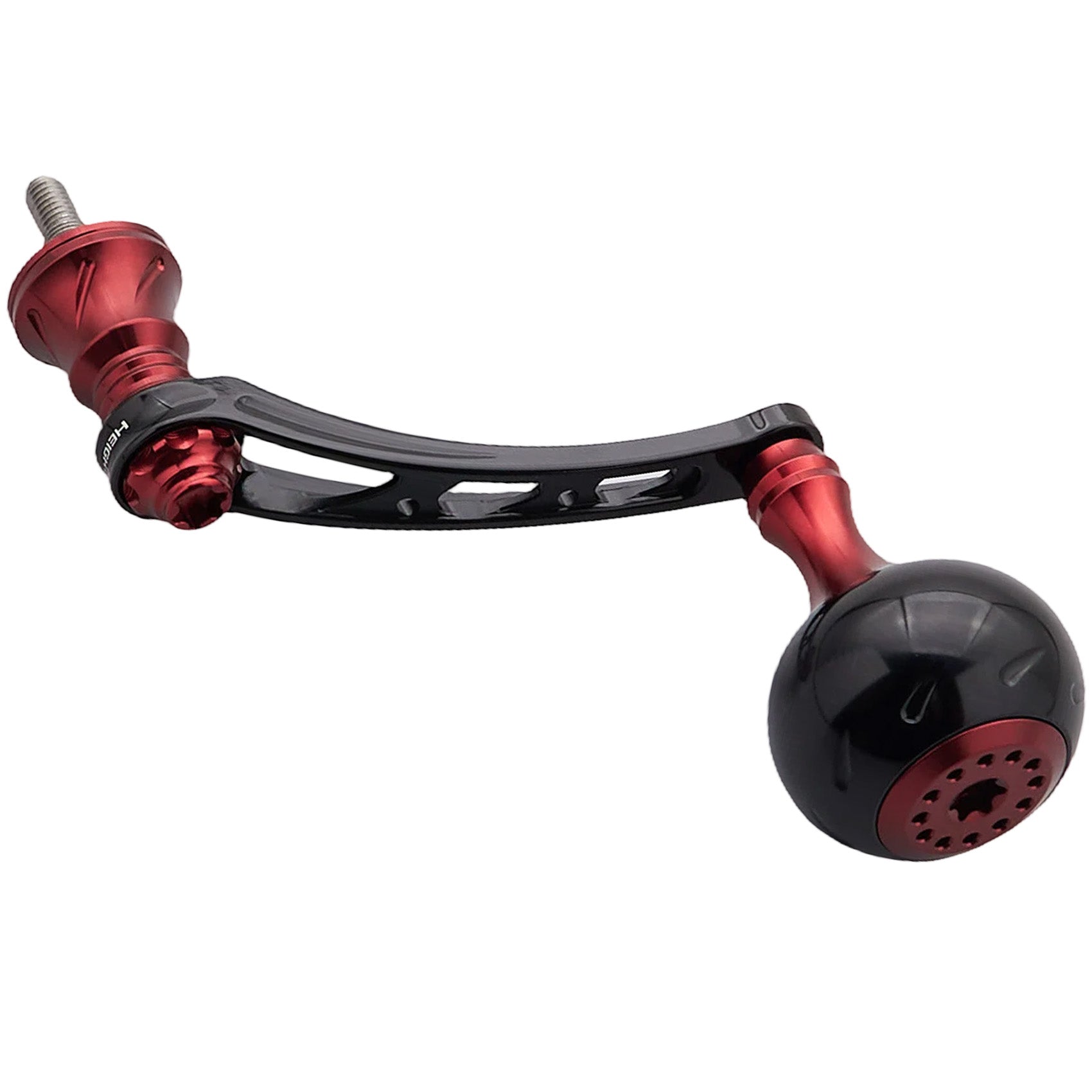 HEIGHTEN 56mm リール ハンドル 30mmノブ搭載 シマノ(SHIMANO) ダイワ(DAIWA) 通用 スピニングリール 用 Black Series