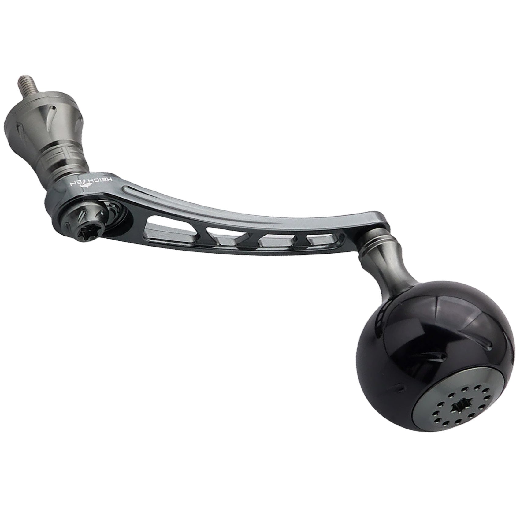 HEIGHTEN 65-70mm可変 リール ハンドル 38mm ノブ搭載 シマノ(Shimano) ダイワ(Daiwa) 通用 スピニングリール 用 Black Series