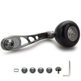 HEIGHTEN 65/75mm可変 リール ハンドル 36mm カーボン製 ハンドルノブ 搭載 シマノ(SHIMANO) ダイワ(DAIWA) アブ(Abu) ベイトリール 通用 Arch Carbon Series