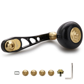 HEIGHTEN 65/75mm可変 リール ハンドル 36mm カーボン製 ハンドルノブ 搭載 シマノ(SHIMANO) ダイワ(DAIWA) アブ(Abu) ベイトリール 通用 Arch Carbon Series