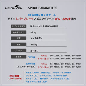 HEIGHTEN リール スプール DAIWA ダイワ レバーブレーキ スピニングリール 2500 3000番 通用 替えスプール トーナメント 型