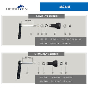 HEIGHTEN 27mm リール ハンドル ノブ TPE製 15g シマノ ダイワ 通用 (Shimano Type A ) (Daiwa Type S )用 TPE Series