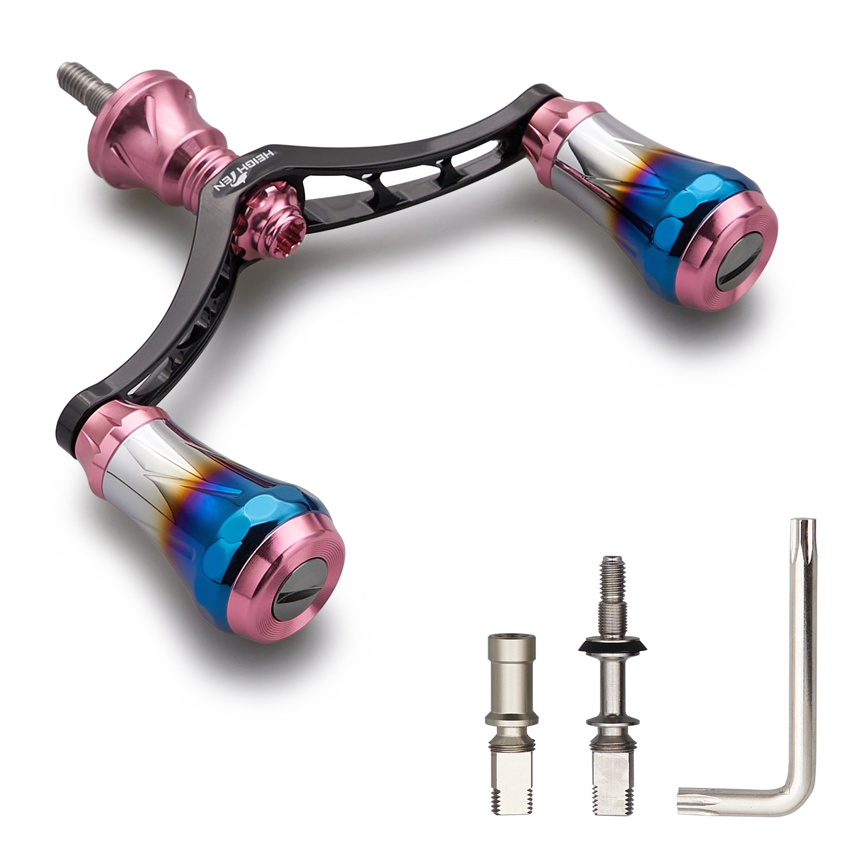 ダイワ　シマノ　リール　3点セット HEIGHTEN V4.0 80/98mm リール ハンドル 航空アルミ製 シマノ