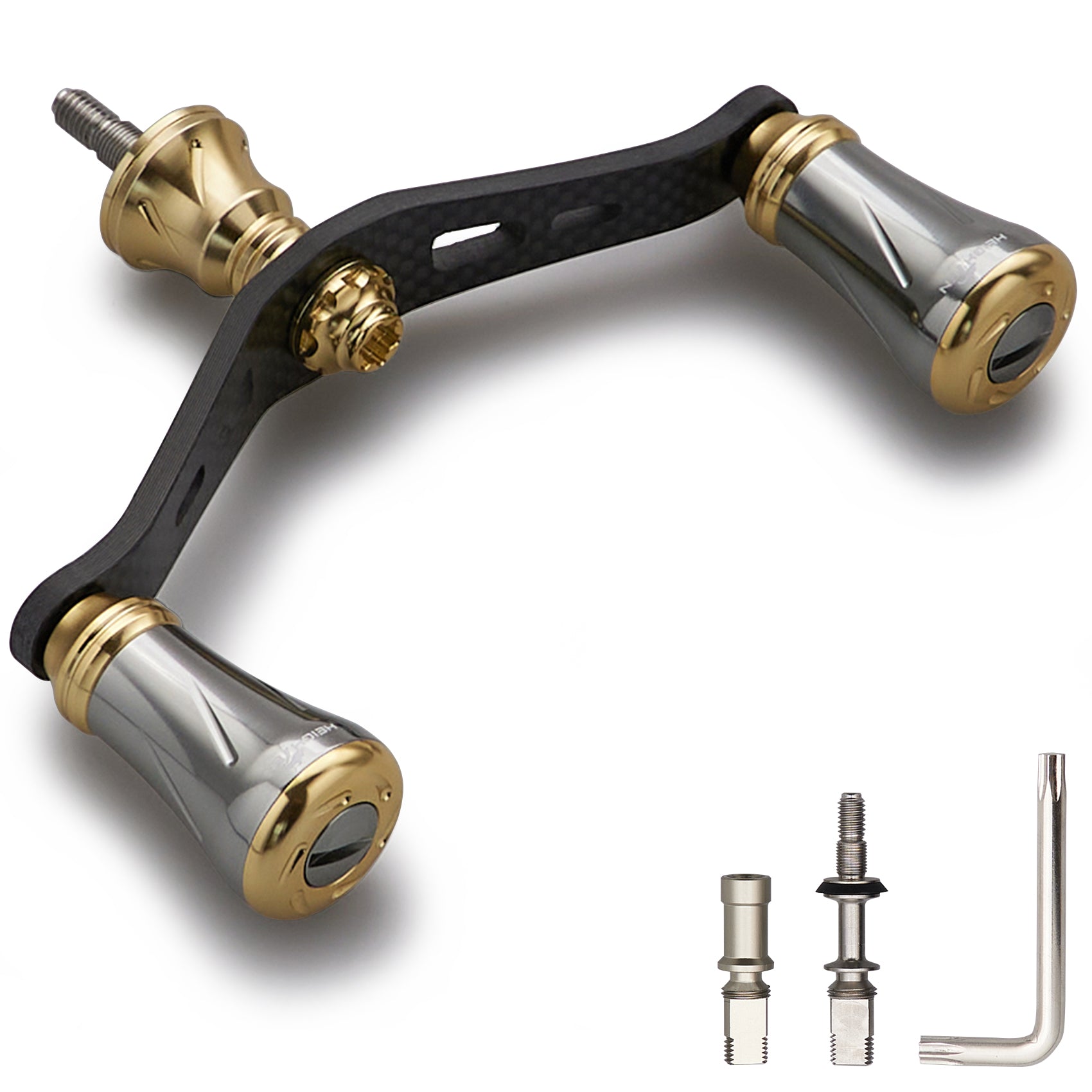 HEIGHTEN 90mm リール ハンドル シマノ ダイワ 通用 1.5K炭素布 カーボンクランクハンドル スピニングリール用