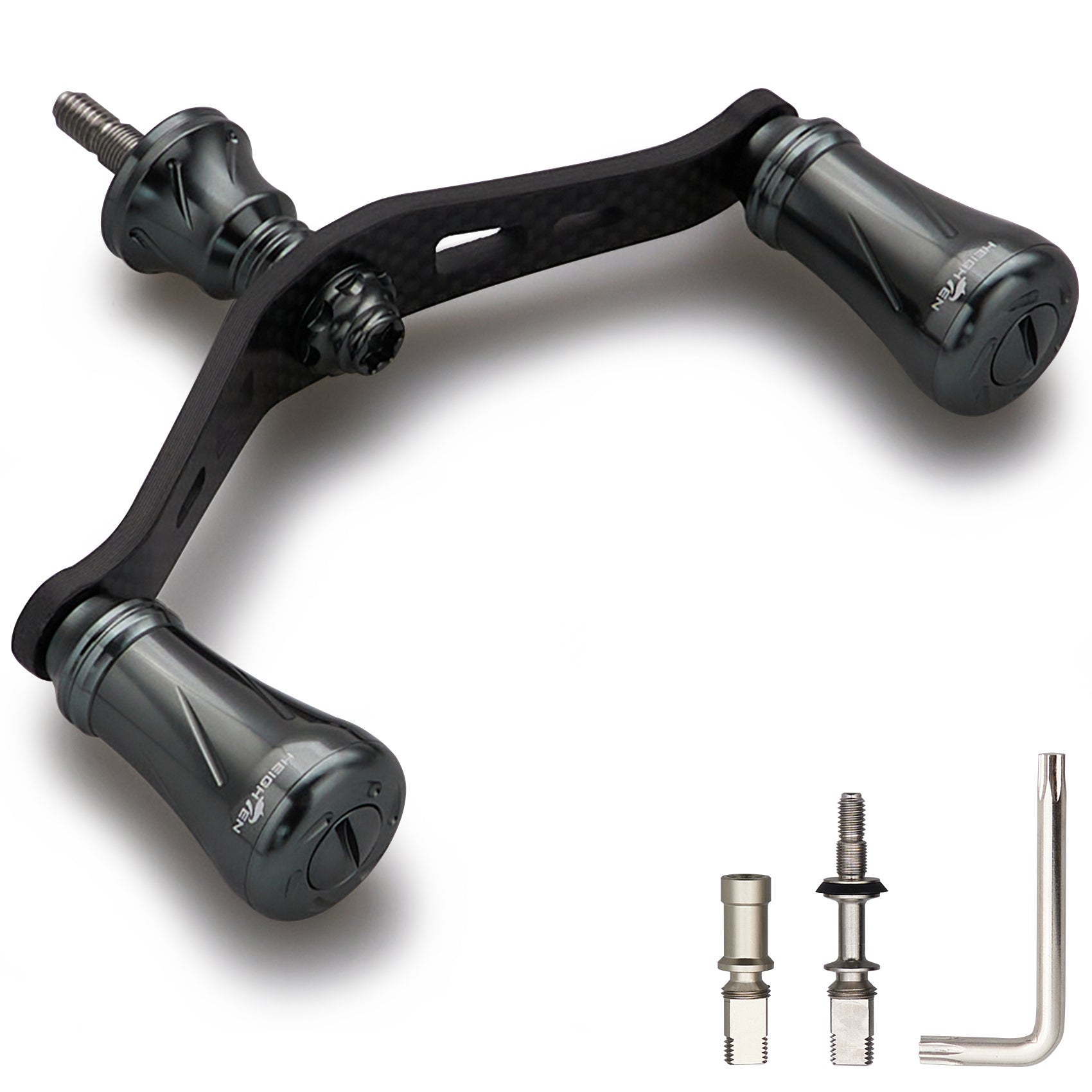 HEIGHTEN 90mm リール ハンドル シマノ ダイワ 通用 1.5K炭素布 カーボンクランクハンドル スピニングリール用