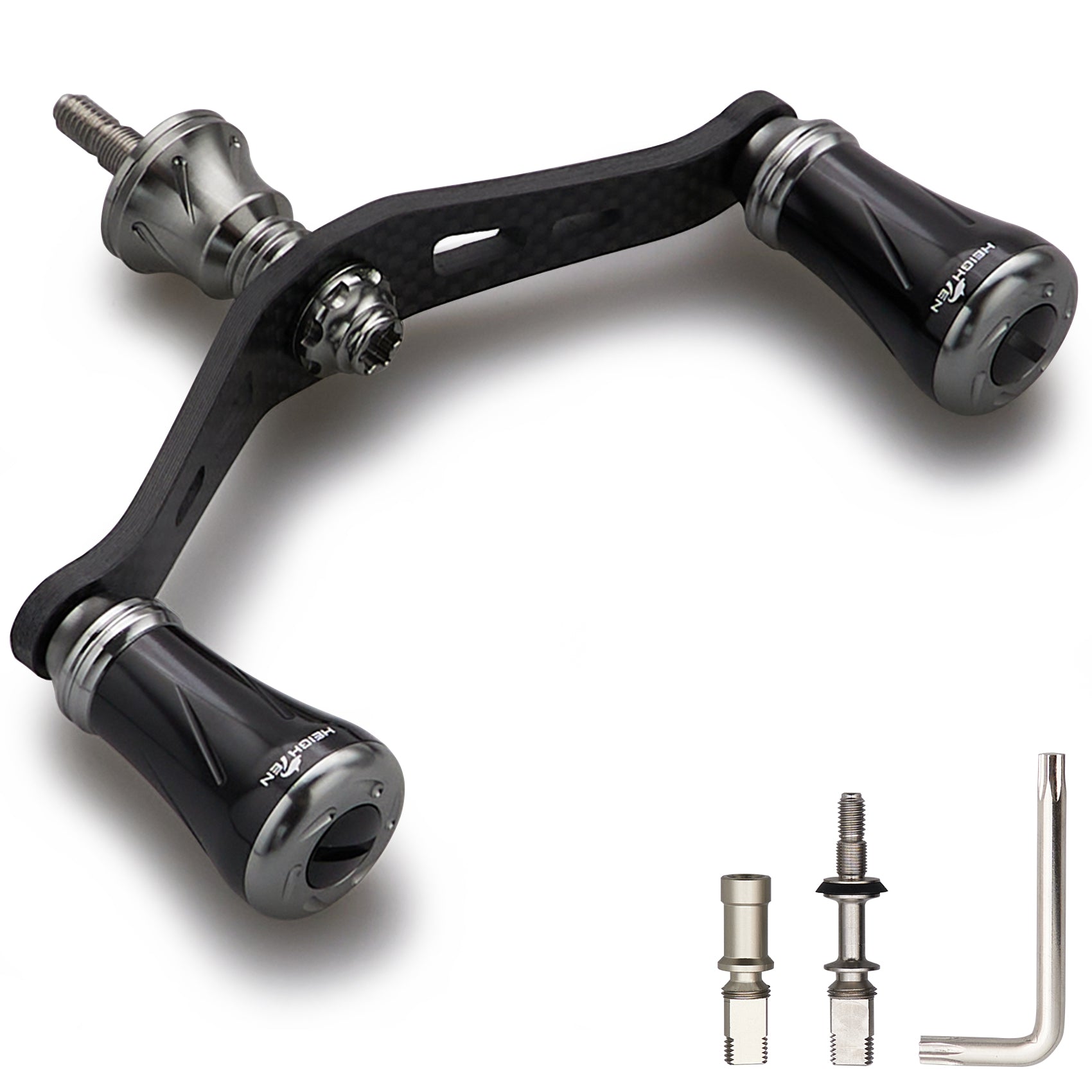 HEIGHTEN 90mm リール ハンドル シマノ ダイワ 通用 1.5K炭素布 カーボンクランクハンドル スピニングリール用
