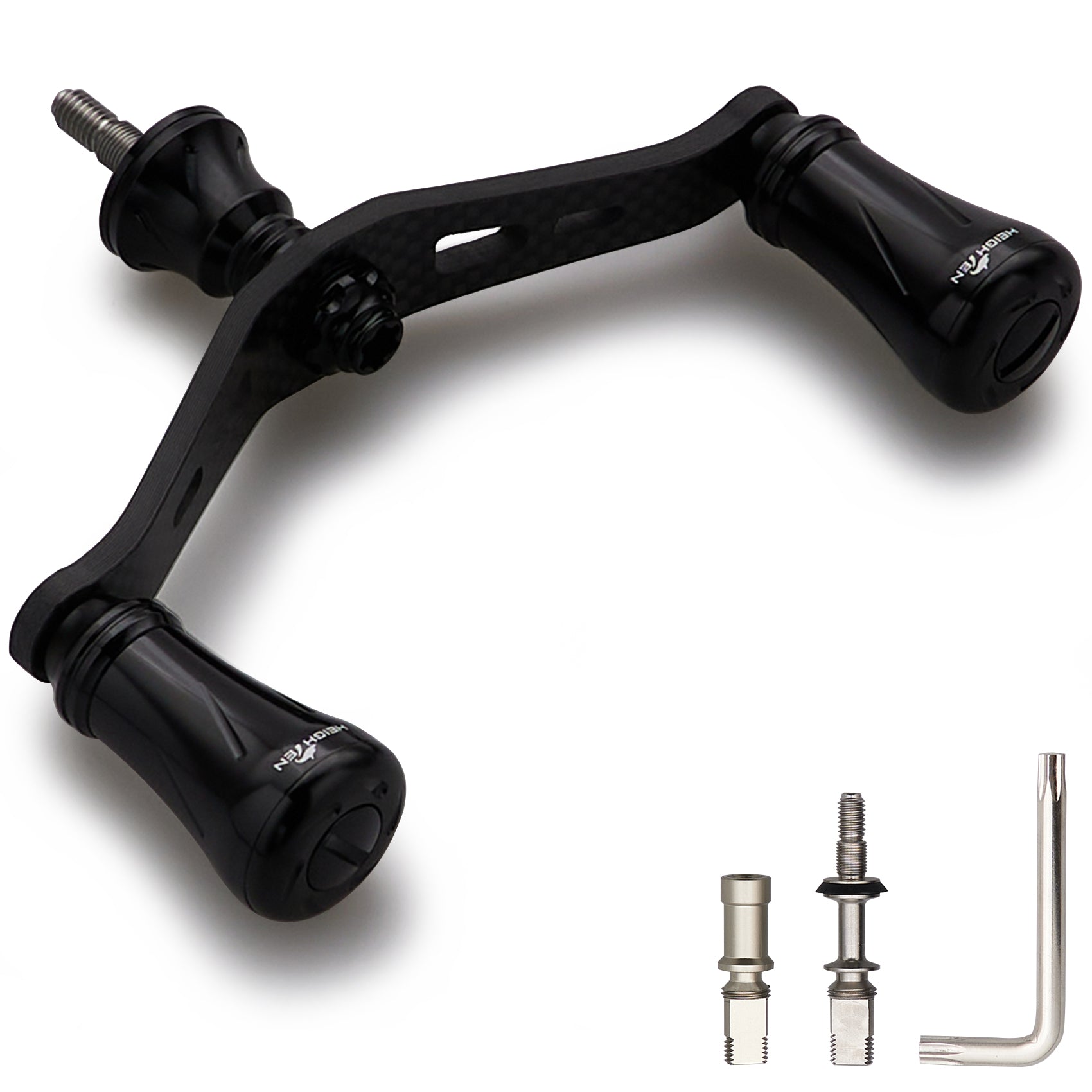 HEIGHTEN 90mm リール ハンドル シマノ ダイワ 通用 1.5K炭素布 カーボンクランクハンドル スピニングリール用