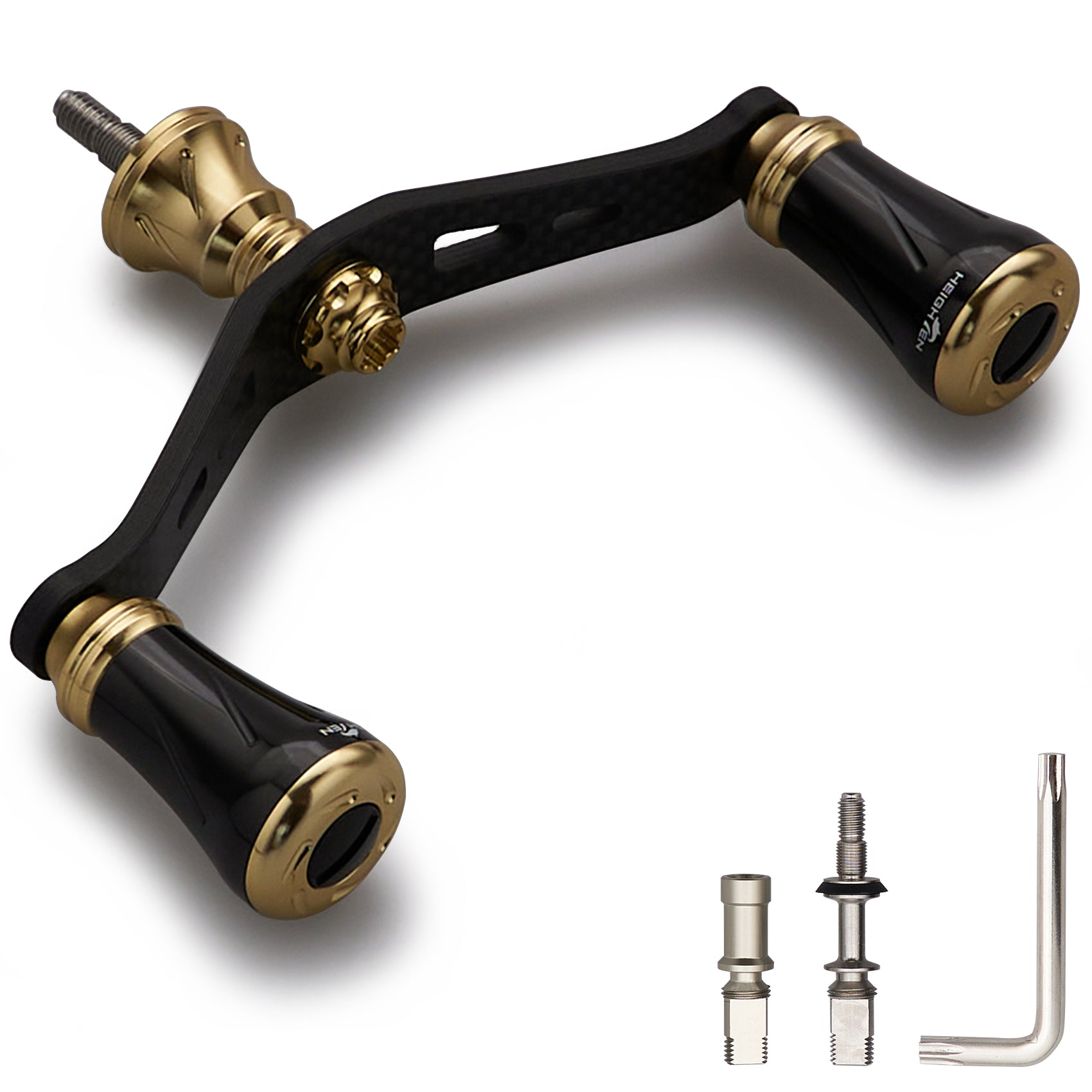 HEIGHTEN 90mm リール ハンドル シマノ ダイワ 通用 1.5K炭素布 カーボンクランクハンドル スピニングリール用