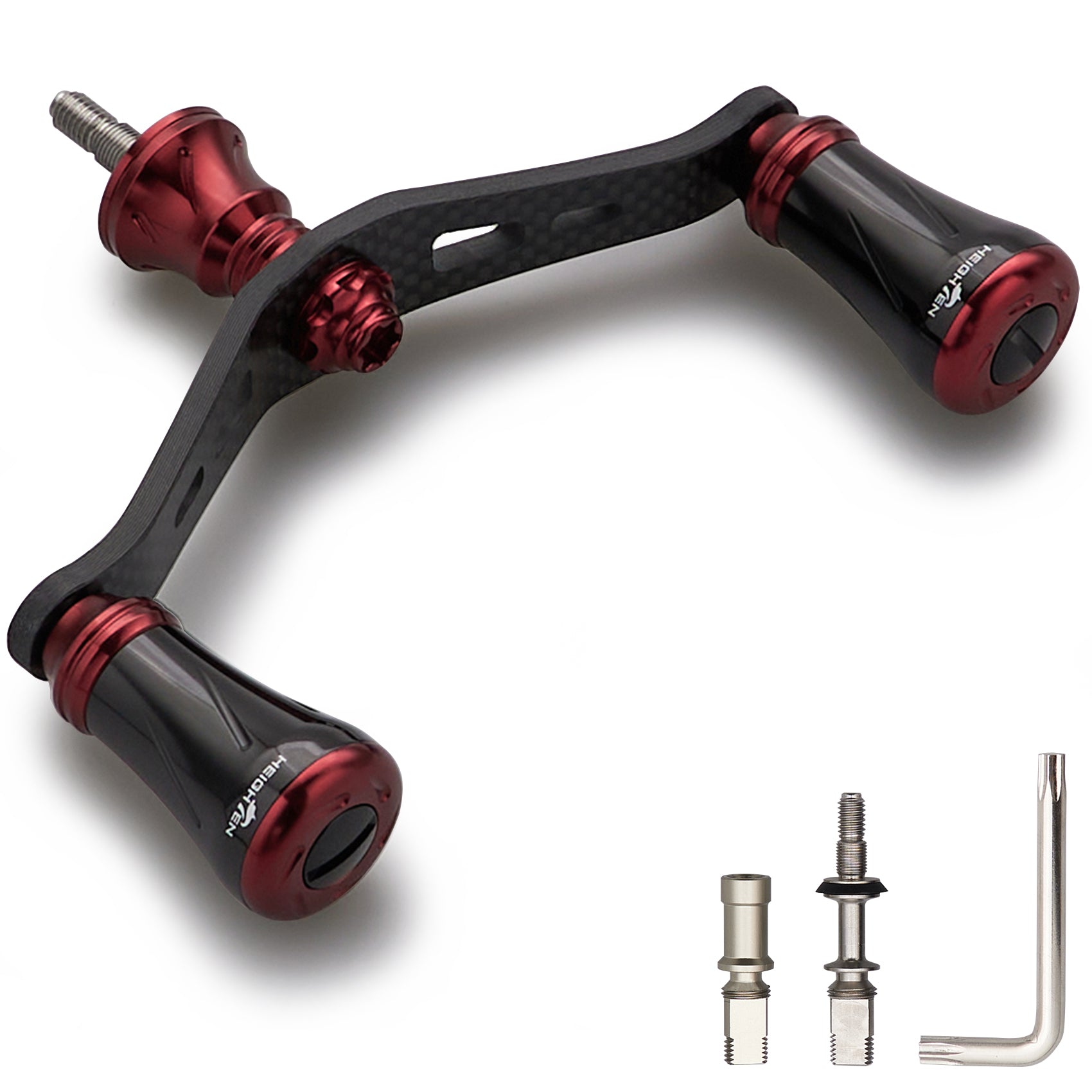 HEIGHTEN 90mm リール ハンドル シマノ ダイワ 通用 1.5K炭素布 カーボンクランクハンドル スピニングリール用