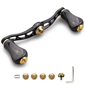 HEIGHTEN 90mm リール ハンドル 20mm カーボンノブ搭載 シマノ(SHIMANO) ダイワ(DAIWA) アブ(Abu) 通用 ベイトリール 用 Arch Gourd Series