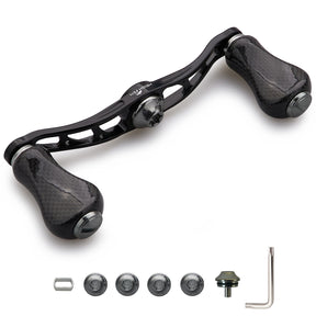 HEIGHTEN 90mm リール ハンドル 20mm カーボンノブ搭載 シマノ(SHIMANO) ダイワ(DAIWA) アブ(Abu) 通用 ベイトリール 用 Arch Gourd Series