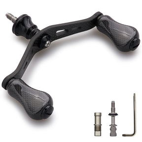 HEIGHTEN 90mm リール ハンドル 20mm カーボン ノブ 搭載 シマノ ダイワ 通用 1.5K カーボン製 ハンドル スピニングリール用 Gourd Series