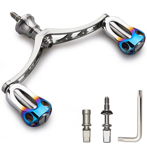 HEIGHTEN 98mm リール ハンドル 22mm 焼き色ノブ 搭載 シマノ ダイワ 通用 スピニングリール用 Aurora Series
