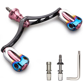 HEIGHTEN 98mm リール ハンドル 22mm 焼き色ノブ 搭載 シマノ ダイワ 通用 スピニングリール用 Aurora Series
