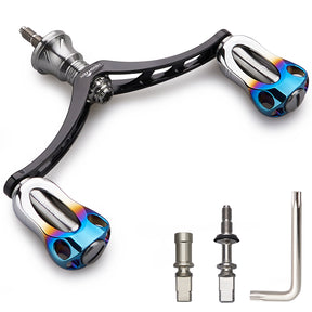 HEIGHTEN 98mm リール ハンドル 22mm 焼き色ノブ 搭載 シマノ ダイワ 通用 スピニングリール用 Aurora Series
