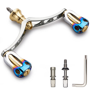 HEIGHTEN 98mm リール ハンドル 22mm 焼き色ノブ 搭載 シマノ ダイワ 通用 スピニングリール用 Aurora Series