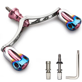 HEIGHTEN 98mm リール ハンドル 22mm 焼き色ノブ 搭載 シマノ ダイワ 通用 スピニングリール用 Aurora Series