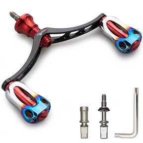 HEIGHTEN 98mm リール ハンドル 22mm 焼き色ノブ 搭載 シマノ ダイワ 通用 スピニングリール用 Aurora Series