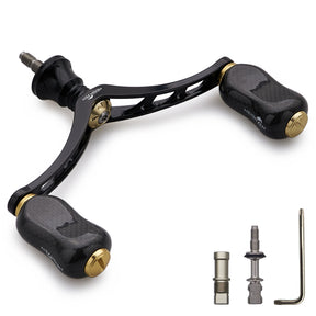 HEIGHTEN 98mm リール ハンドル 21mm カーボン ノブ 搭載 シマノ ダイワ 通用 スピニングリール用 Gourd Series